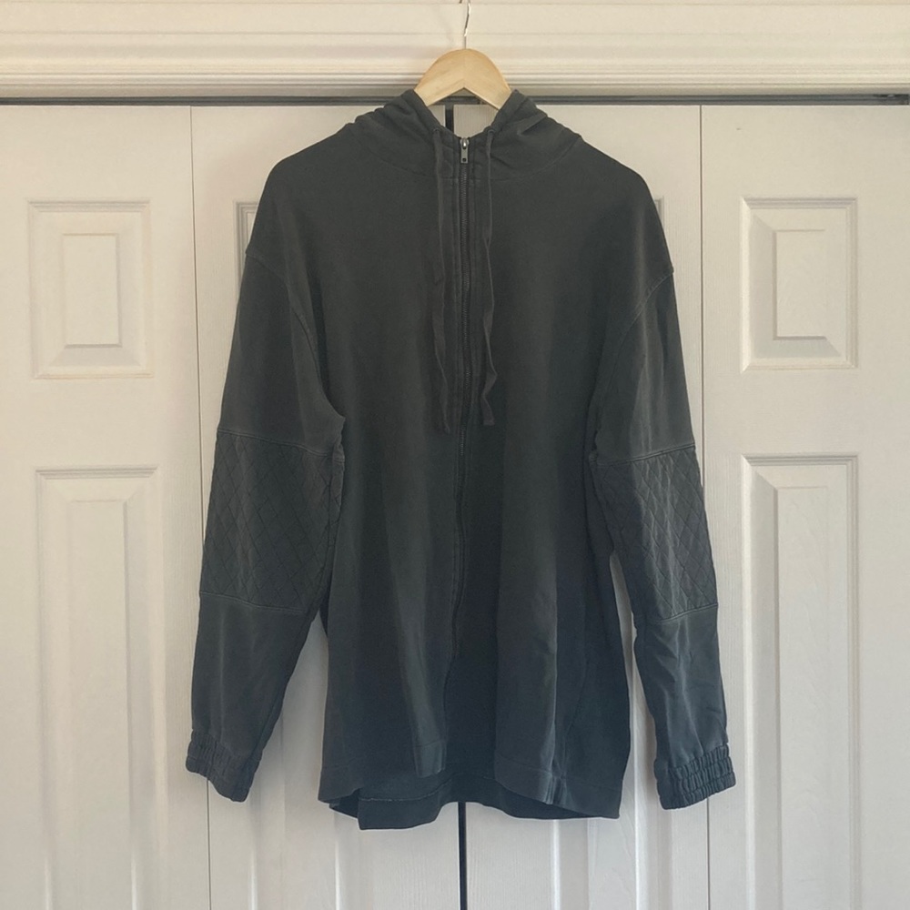 Faded Black H&M Full-Zip Hoodie